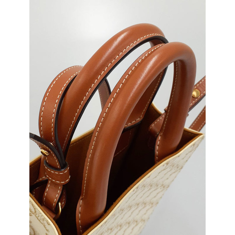 Celine Triomphe Canvas Mini 2way Bag White Brown - image 6